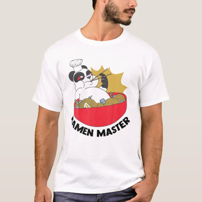 Ramen Master - Anime Animals - Pandas Japanese Aes T-Shirt (Vorderseite)