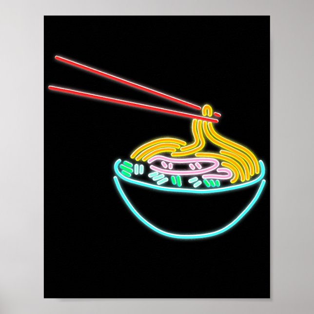 Ramen Noodle Bowl Chopstick Retro Poster (Vorne)