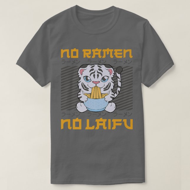 Ramen Noodle Bowl Liebe Japanisch Kawaii Tiger No  T-Shirt (Design vorne)