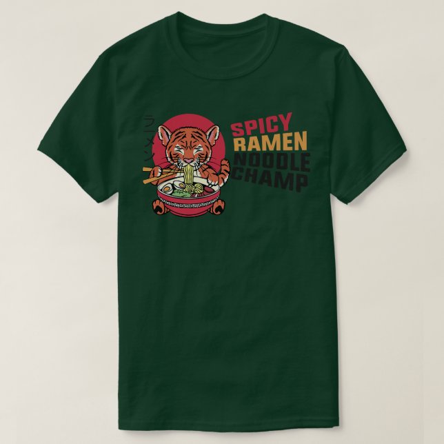 Ramen Noodle Bowl Liebe Japanisch Kawaii Tiger Spi T-Shirt (Design vorne)