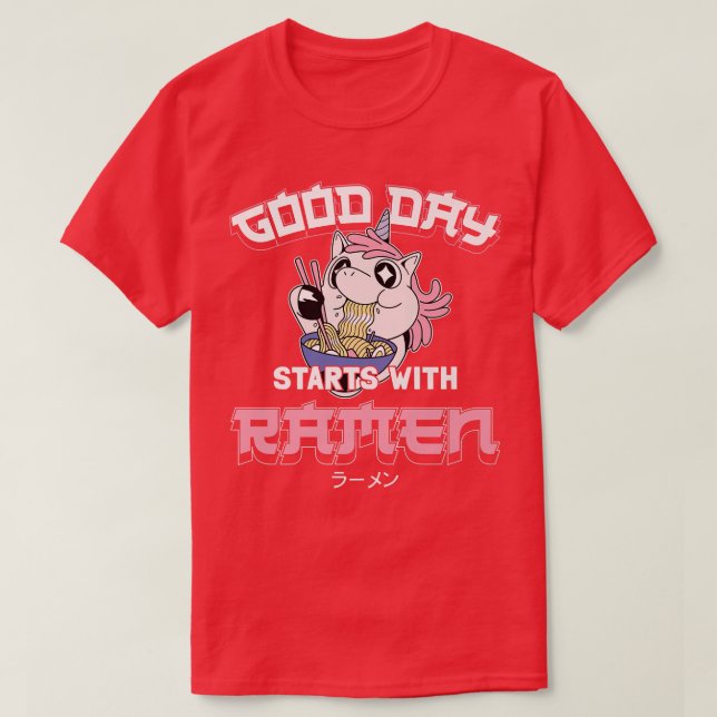 Ramen Noodle Bowl Liebe Japanisch Kawaii Unicorn G T-Shirt (Design vorne)
