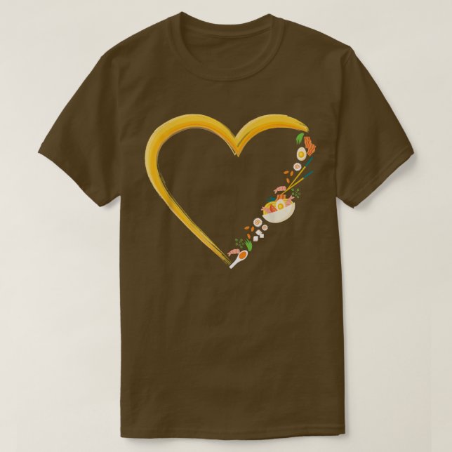 Ramen Noodle Bowl Love Japanese Kawaii Heart  T-Shirt (Design vorne)