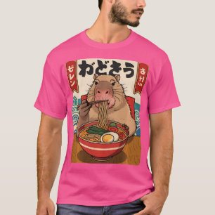 Ramen Noodle Capybara Kawaii Anime Ramen Capybara T-Shirt