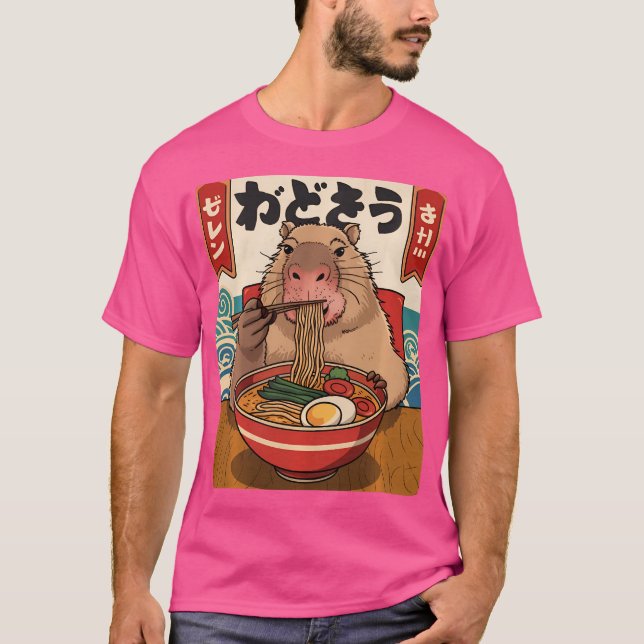 Ramen Noodle Capybara Kawaii Anime Ramen Capybara T-Shirt (Vorderseite)
