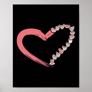 Ramen Noodle Ramen Heart Bowl Liebe Japanisch Kawa Poster