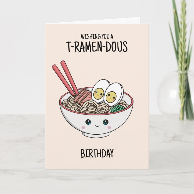 Ramen Noodles Birthday Card Karte (Vorderseite)