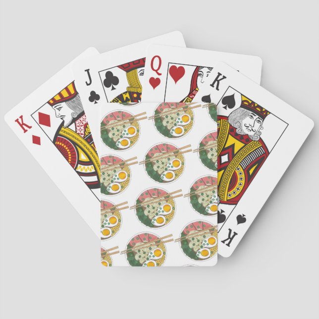 Ramen Noodles Bowl Japanischer Restaurant Feinschm Spielkarten (Rückseite)