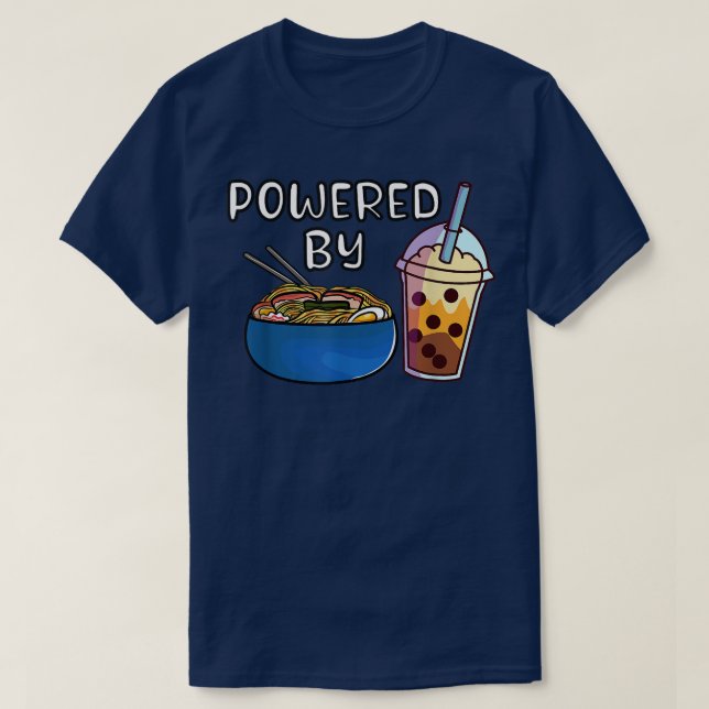 Ramen Noodles Bubble Tea Tapioca Milk Kawaii Boba T-Shirt (Design vorne)