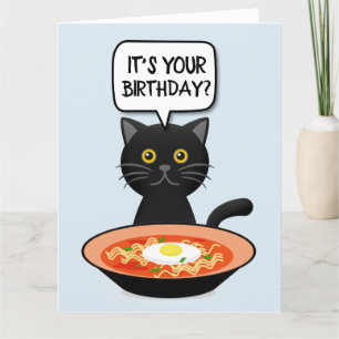 RAMEN NOODLES CAT OVERSIZED BIRTHDAY CARD DANKESKARTE