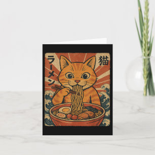 Ramen Noodles Orange Cat Japanischer Anime Kawaii  Karte