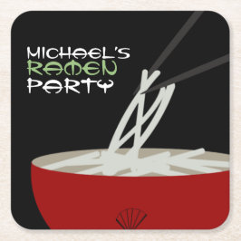 Ramen-Nudeln Asiatische Schale Party Rechteckiger Pappuntersetzer