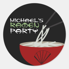 Ramen-Nudeln Asiatische Schale Party Runder Aufkleber