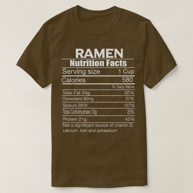 Ramen Nutrition facts Asian Korean Japanese Noodle T-Shirt (Design vorne)