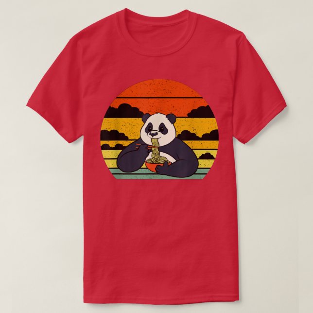 Ramen Panda Eating Noodles Funny Niedlich Anime No T-Shirt (Design vorne)