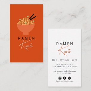 Ramen-Restaurant-Rot-Social-Media-Geschäftskarte Visitenkarte