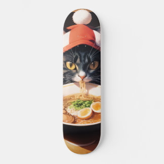 Ramen Rollin' Rascal: Katze auf einem Skateboard