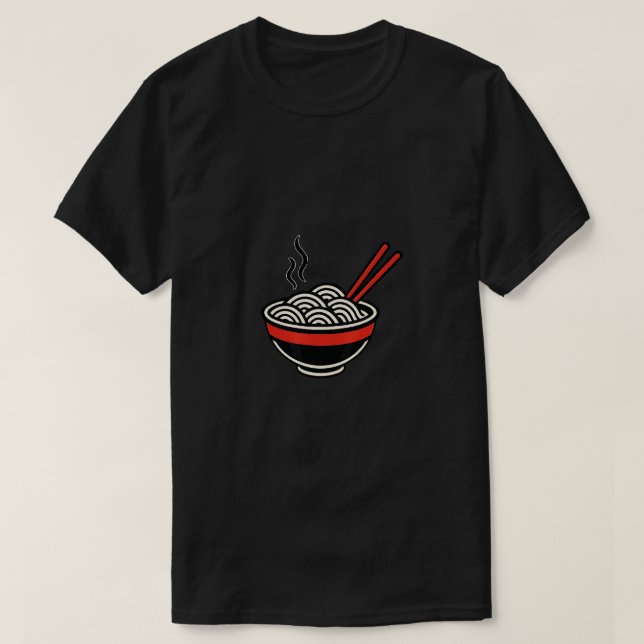 Ramen-Schale mit Essstäbchen T-Shirt (Design vorne)