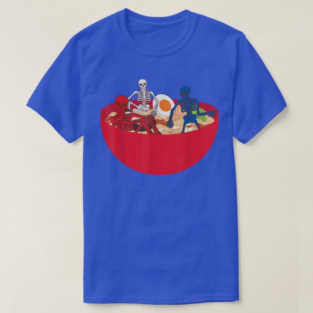 Ramen Sculls 4. Juli Amerikanische Flagge USA 1442 T-Shirt (Design vorne)