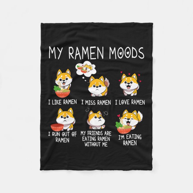 Ramen Shiba Inu Dog Lover Japanische Nudeln für Mä Fleecedecke (Vorderseite)