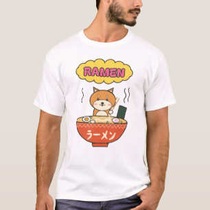 Ramen Shiba Inu Niedlich Kawaii Japanische Nudeln T-Shirt