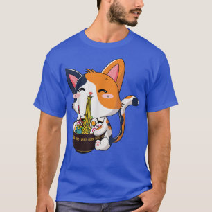Ramen Shirt Cat Eating Noodles Japanisch Food Anim