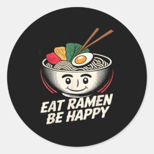 Ramen-Shirt Kawaii-Stil Lustiges Japanisches Anime Runder Aufkleber