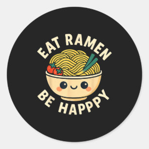 Ramen-Shirts Kawaii-Stil Lustige japanische Anime- Runder Aufkleber
