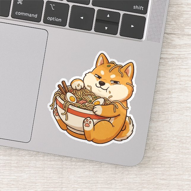 Ramen-Süchtiger Shiba Aufkleber (Detail)