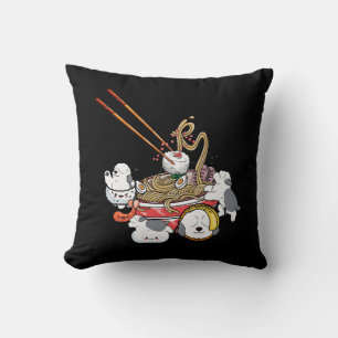 Ramen Sushi Old English Sheepdog Hund Japanisches  Kissen