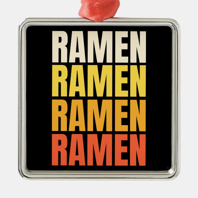 Ramen Text Design Ornament Aus Metall (Vorne)