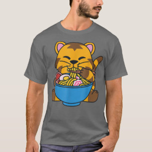 Ramen Tiger Kawaii Style Anime Japanisch Food Nood T-Shirt