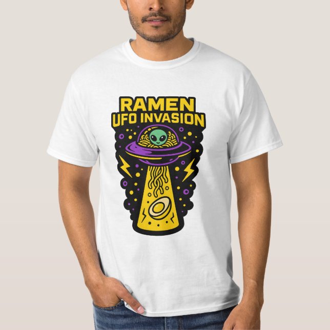 Ramen UFO Invasion – Slurp from the Sky T-Shirt (Vorderseite)