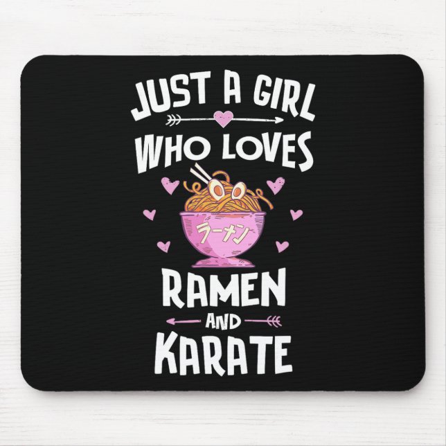 Ramen und Karate Geschenke Mädchen Frauen Mousepad (Vorne)