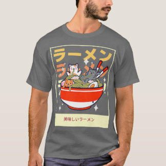 Ramen und Katzen, die Nudeln essen Japanischer Ani T-Shirt