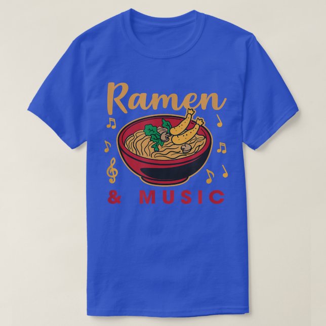 Ramen und Musiknoten Musiker Japanisch Essen  T-Shirt (Design vorne)