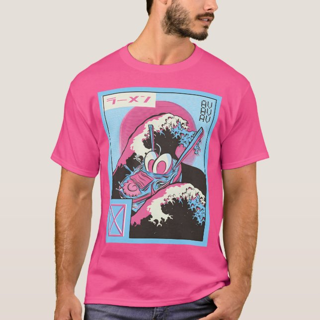 Ramen Vaporwave Wave Dragon T-Shirt (Vorderseite)