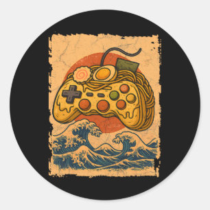 Ramen-Videospielcontroller  Runder Aufkleber