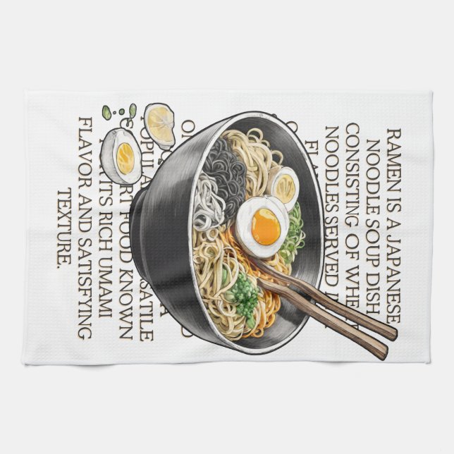 Ramen Vintage Skizze von CallisC Arts ⭐ ⭐ ⭐ ⭐ Geschirrtuch (Horizontal)