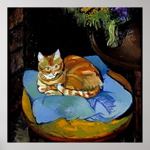 "Raminou on a Blue Blanket" von Suzanne Valadon Poster