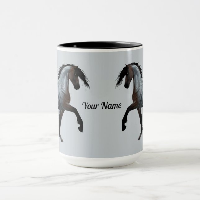 Ramirez - spanisches Pferd, laufend -  Tasse (Zentrum)