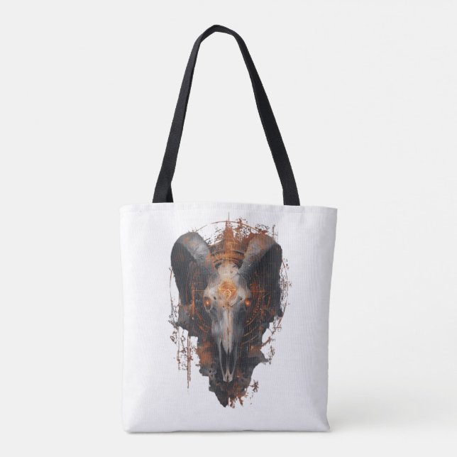 Rammschädel Okkult Steampunk Dark Art-Tasche (Rückseite)