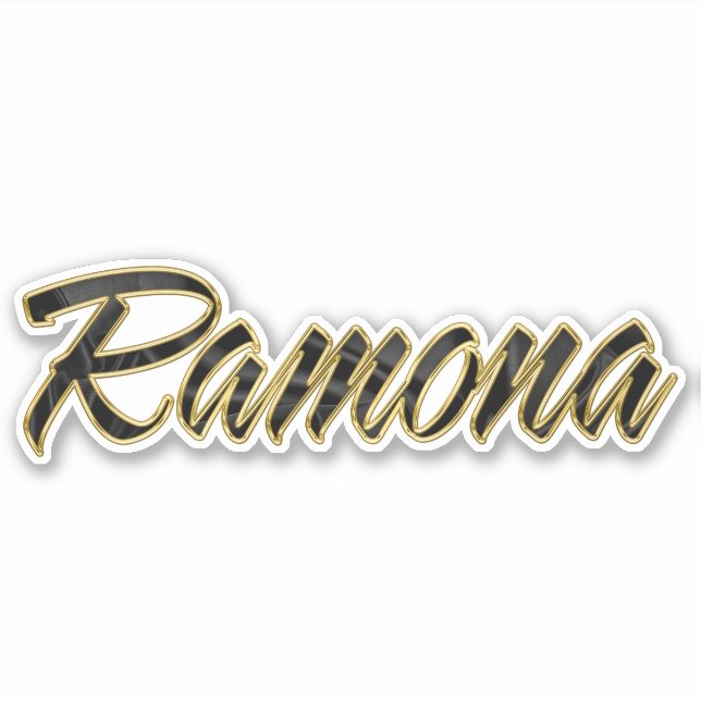 Ramona black gold Lettering Aufkleber Sticker (Vorderseite)