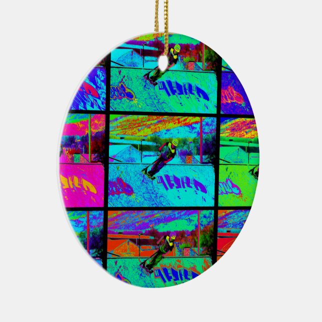 Ramp abschneiden - Scooter-Reiter stürzen Keramik Ornament (Rechts)