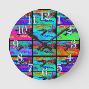 Ramp abschneiden - Scooter-Reiter stürzen Runde Wanduhr