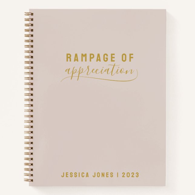 Rampage of Appreciation Pink Journal Notizbuch (Vorderseite)