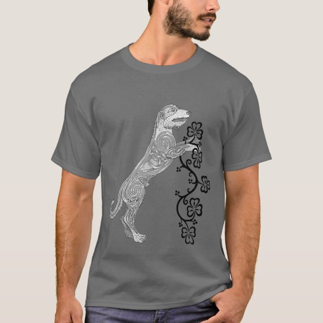 Rampant Celttic Irish Wolfhound T-Shirt (Vorderseite)