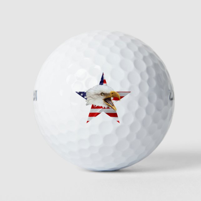 Rampant Eagle, die amerikanische Flagge, Patriotik Golfball (Vorderseite)