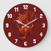 Rampant Little Welsh Baby Red Dragon Cartoon