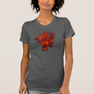 Rampant Little Welsh Baby Red Dragon Cartoon T-Shirt
