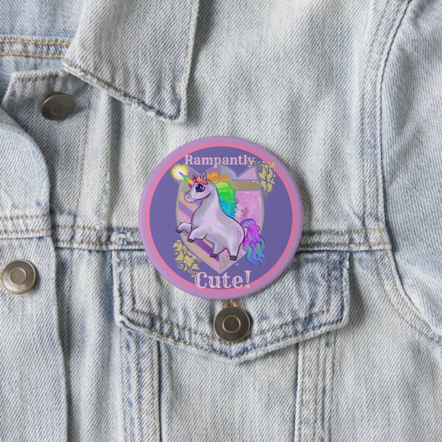 Rampant Niedlich Unicorn Button (Beispiel)